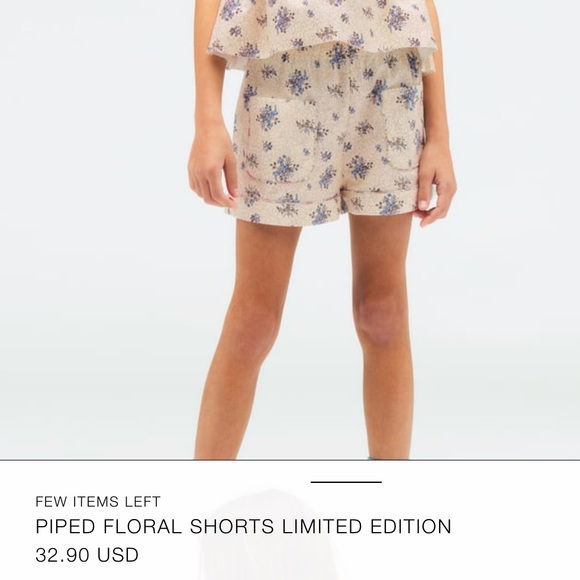 NWT ZARA Girls floral shorts and crochet T-shirt set, size 9-10 - Picture 14 of 14